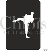 Chloïs Glittertattoo Sjabloon 5 Stuks - Martial Arts Alex - CH6512 - 5 stuks gelijke zelfklevende sjablonen in verpakking - Geschikt voor 5 Tattoos - Nep Tattoo - Geschikt voor Gli