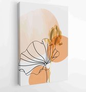 Golden lotus and abstract wall arts vector collection. 1 - Moderne schilderijen – Vertical – 1875718870 - 40-30 Vertical