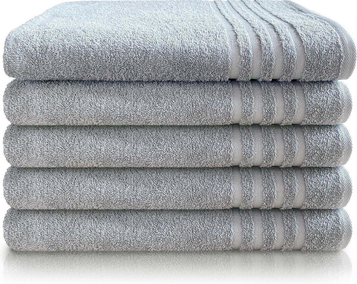 Cillows Handdoek - Hoogwaardige hotelkwaliteit - 70x140 cm - 5 stuks - Grijs