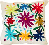 Handgeborduurde kussensloop - Otomi Mexico kussenhoes - Mexican pillow cover