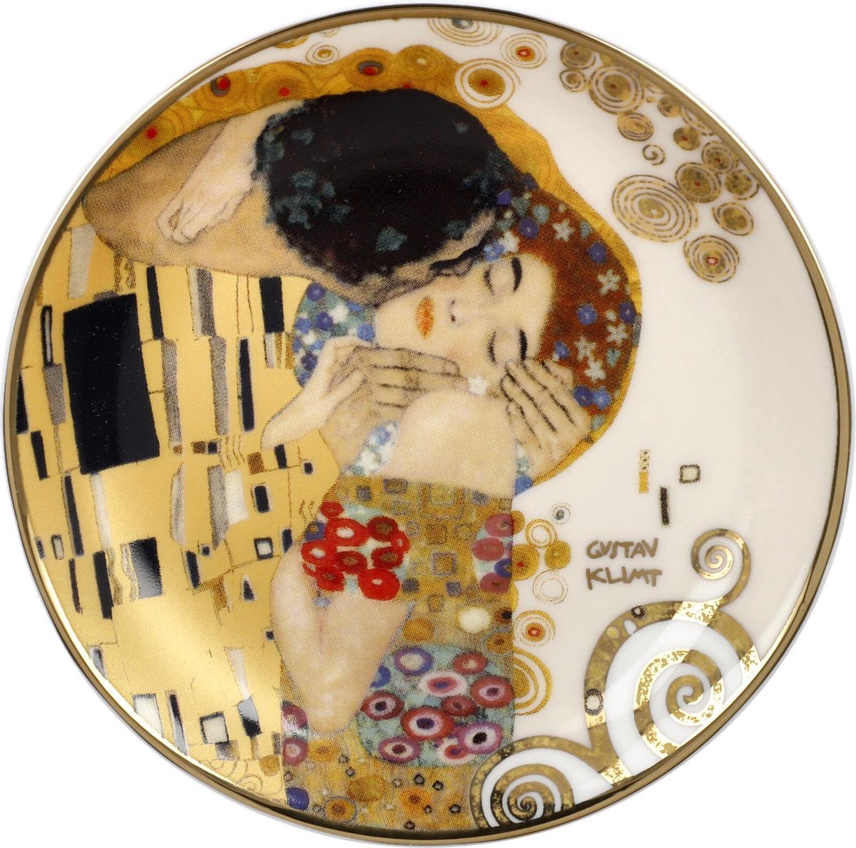 Goebel - Gustav Klimt | Sier Schoteltje De Kus | Porselein - 10cm