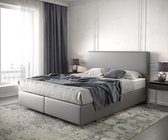Bed Dream-Well Grijs 160x200 cm Kunstleder met matras en topper boxspring-bed