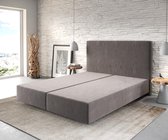 Boxspring frame Dream-Well Kaki-bruin 160x200 cm Mikrofaser Beddengoed