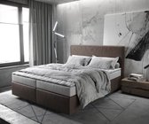 Bed Dream-Well Donkerbruin 160x200 cm Imitatieleer met matras en topper boxspring-bed