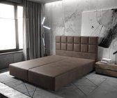 Boxspring-frame Dream-Fine Imitatieleer donkerbruin 160x200