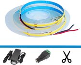 LED Strip COB - 5 Meter complete set - 6000k - Koud Wit - 320LED/m