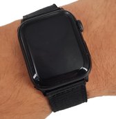 Geschikt voor Apple Watch bandje 38 / 40 / 41 mm - Series 1 2 3 4 5 6 7 8 SE - Smartwatch iWatch horloge band - 38mm 40mm 41mm - Fungus - Nylon - Zwart - Nato