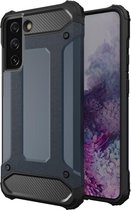 Hybrid Armor Case Tough Rugged Cover for Samsung Galaxy S21 - Blauw