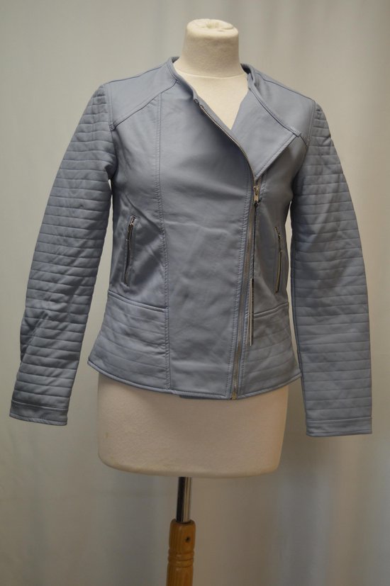 C& casual wear Perecto jas in namaakt leder - DARI Helblauw - Maat 36