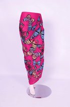 Sarong 402 - Pareo - Saunadoek – Wikkeljurk - Vlinders - Rose / Fuchsia - Om Namaste