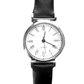 Horloge Emma- zwart bandje -romeinse cijfers-tiener-Charme Bijoux