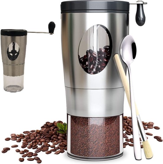 twaalf Ijsbeer R Koffiemolen - bonenmaler - handmatig - RVS | Espresso | Verse koffie |  bol.com