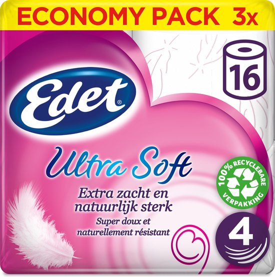 Edet Ultra Soft - Papier hygiénique 4 couches - 48 rouleaux - stock semestriel