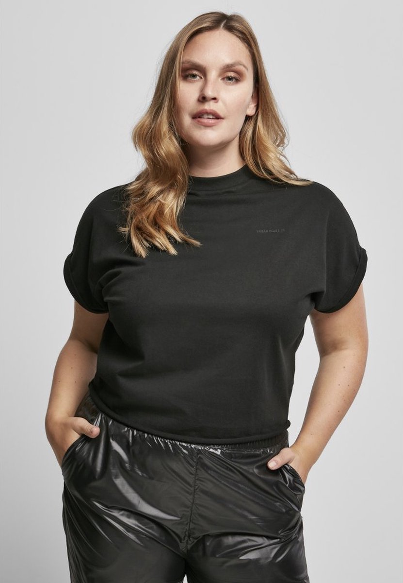 Urban Classics Dames Tshirt -4XL- Short Oversized Cut On Sleeve Zwart