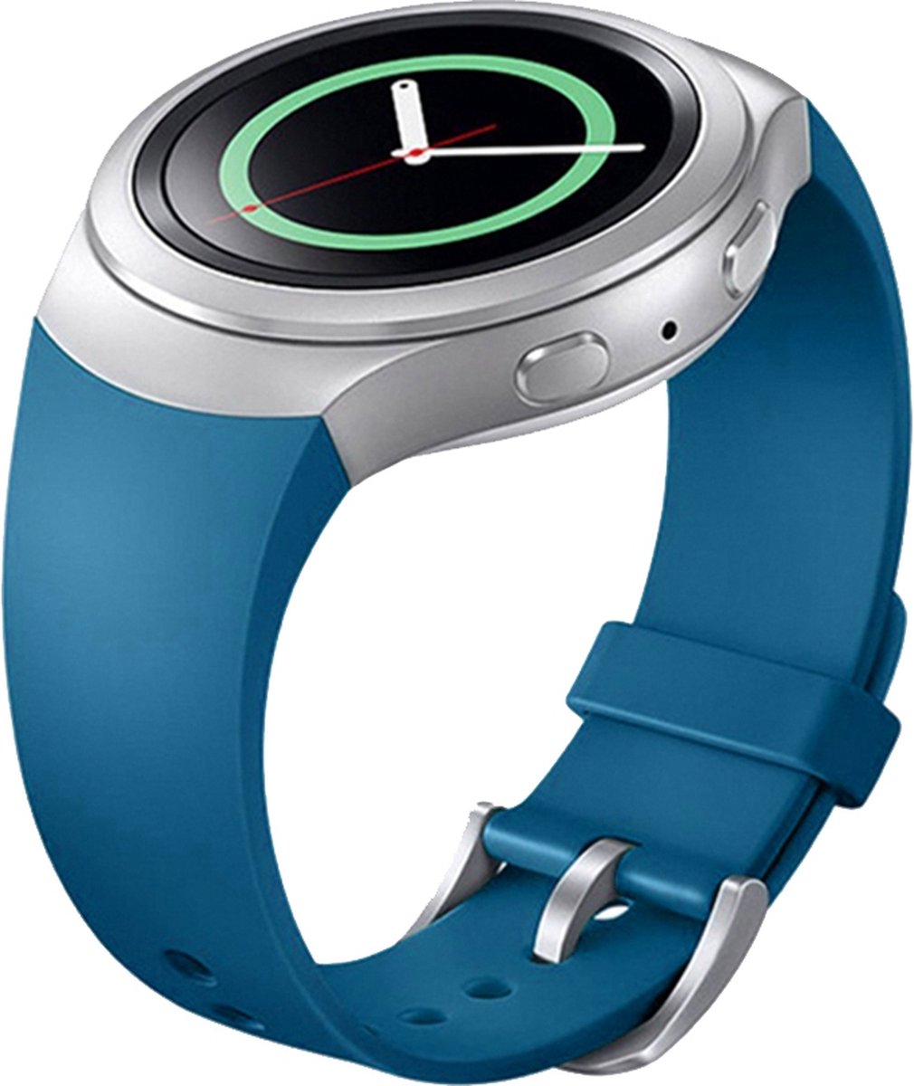 By Qubix - smartwatch bandje - Compatible Samsung bandje - Geschikt voor Samsung Gear S2 onecolor sport bandje - Blauw