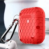 AirPods hoesjes van By Qubix - AirPods 1/2 hoesje Hexagon TPU soft serie - rood