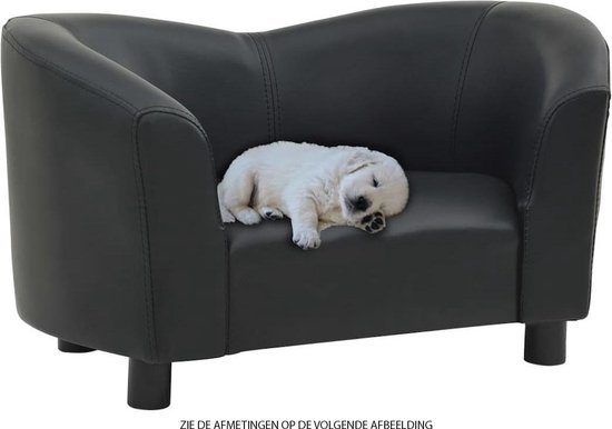 Mini honden sofa - honden mand - honden bank - zwart - Binnenafmetingen: 49 x 32 cm (B x D)