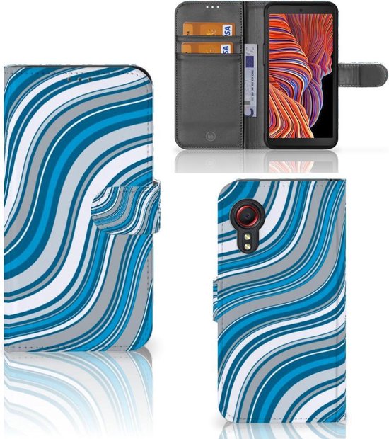 Housse pour Samsung Galaxy Xcover 5 Coque Vagues Bleues