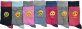 Emoji Sokken / Kousen Multipack 7-paar meisjes Maat 31/34 - faces chaussettes socks