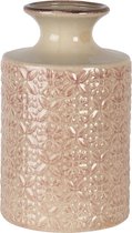 Clayre & Eef Vaas Ø 15*25 cm Roze Keramiek Rond Decoratie vaas Decoratie pot