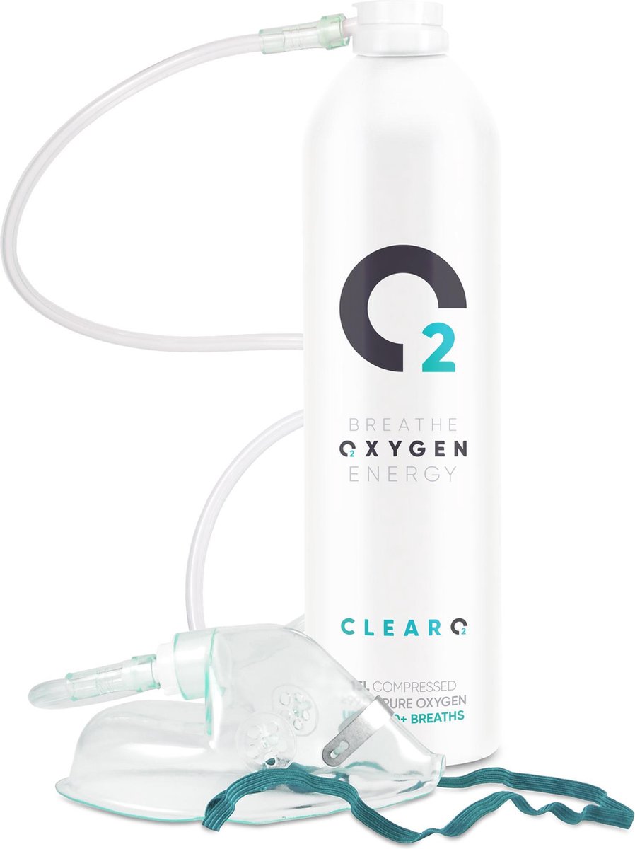 ClearO2 Zuurstoffles 15 liter met zuurstofmasker - Clear O2