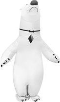 KIMU® Opblaasbaar ijsbeer kostuum wit - opblaaspak beer pak ijsberenpak berenpak - opblaasbare mascotte