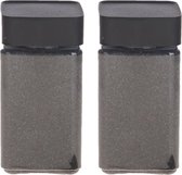 2x stuks decoratiezand zwart 600 gr - Home Deco - Woonaccessoires - Decoratie materialen