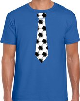 Blauw fan t-shirt voor heren - voetbal stropdas - Voetbal supporter - EK/ WK shirt / outfit XL