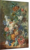 Stilleven met bloemen, Jan van Huijsum - Foto op Plexiglas - 30 x 40 cm
