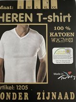 V-hals heren T-shirt katoen - 2-pack - wit - maat XL