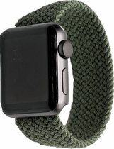 Geschikt Voor Smart Watch Braided Loop Band -  Olijf Groen - 42mm En 44mm - L - Geschikt Voor Smart Watches - Maat: 42 en 44