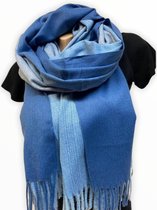 LANGE WARME SJAAL - UNISEX - DIVERSE BLAUW - 185 X 70CM