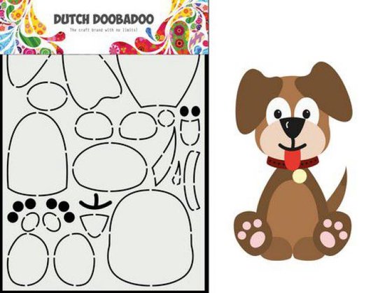 Dutch Doobadoo Dutch Card Art Built up Hondje A5 470.713.866 21x14,8cm