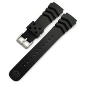 20mm Rubber Siliconen  horlogeband zwart passend op Seiko Citizen 20 mm armband Bandje - Horlogebandje horlogeband