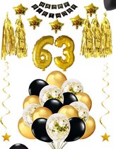 63 jaar verjaardag feest pakket Versiering Ballonnen voor feest 63 jaar. Ballonnen slingers sterren opblaasbare cijfers 63