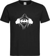 Zwart Tshirt met  " BadMan " print Wit size S