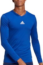 adidas Team Base Longsleeve Heren  Sportshirt - Maat S  - Mannen - Blauw/Wit