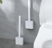 Flexibele siliconen wc borstel - Toiletborstel - kleur wit