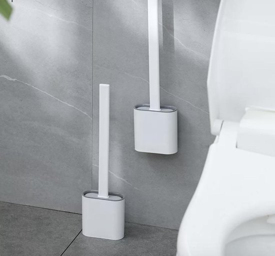 Flexibele siliconen wc borstel - Toiletborstel - kleur wit | bol.com