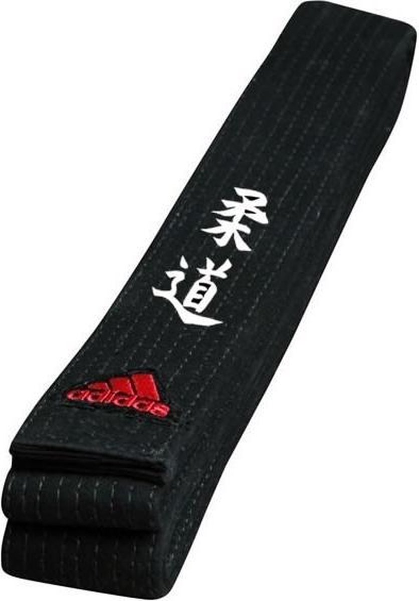 Judoband Adidas Elite met Japanse judokarakters | zwart - Product Kleur: Zwart / Product Maat: 300