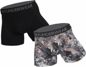 Funderwear heren boxershort 2 pack Grey Leaves  - M  - Grijs