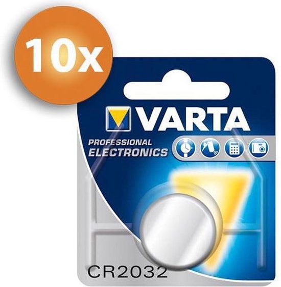 Voordeelpak Varta CR2032 knoopcel batterijen - 10 stuks | bol.com