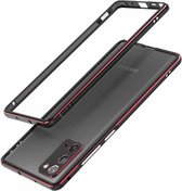 Voor Samsung Galaxy Note20 Ultra aluminium schokbestendig beschermend bumperframe (zwart rood)