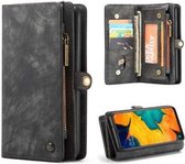 Caseme - Samsung Galaxy A50 - Vintage Portemonnee Hoesje - Zwart