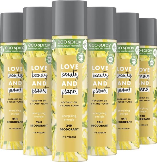 Love Beauty & Planet Coconot Oil & Ylang Ylang Deodorant - 6 x 75 ml -  Voordeelverpakking | bol