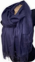 Lange Warme Sjaal - Unisex - Marineblauw - 180 x 78 cm (16#)