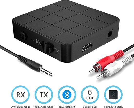 Émetteur Récepteur Bluetooth 5.0 2-en-1 avec Prise Jack 3,5 mm