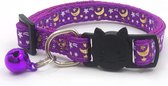 ACE Pets Kattenhalsband met Veiligheidssluiting – Halsband Kat & Kitten - Kittenhalsband & Kattenbandje met Belletje - Paars