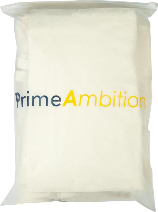 PrimeAmbition Cotton Bag - Naturel - 42x38cm - 20 pièces - Tote Bag - Sac en toile - Shopper - Shopping bag - Sac de transport - Sac à bandoulière