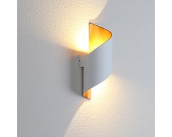 Merkloos Moderne Wandlamp - Voor binnen of buiten - LED - wit en goudkleurig